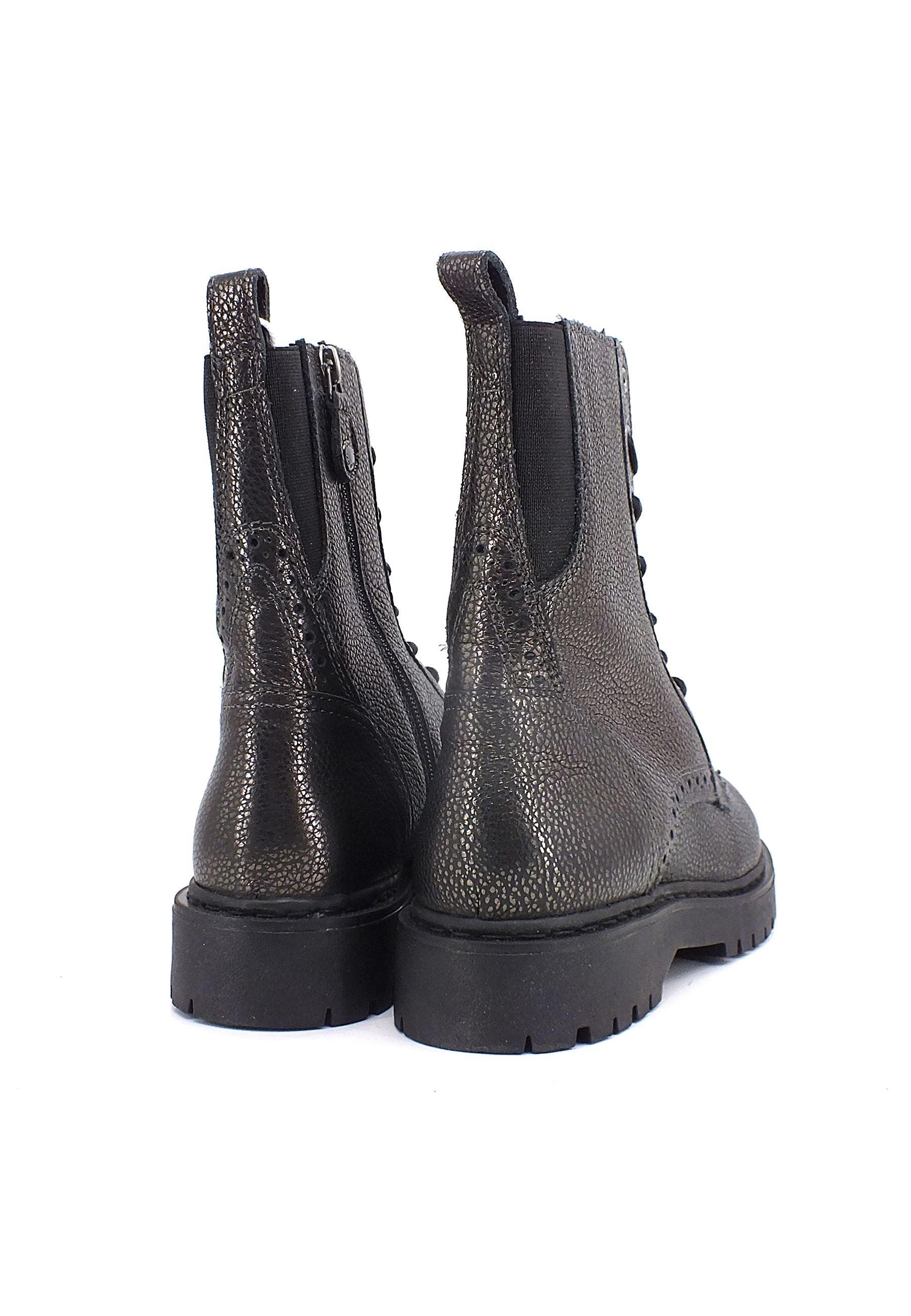 GEOX Bleyze Stivaletto Anfibio Donna Silver Gun D26QDD000CRC1357 - Sandrini Calzature e Abbigliamento