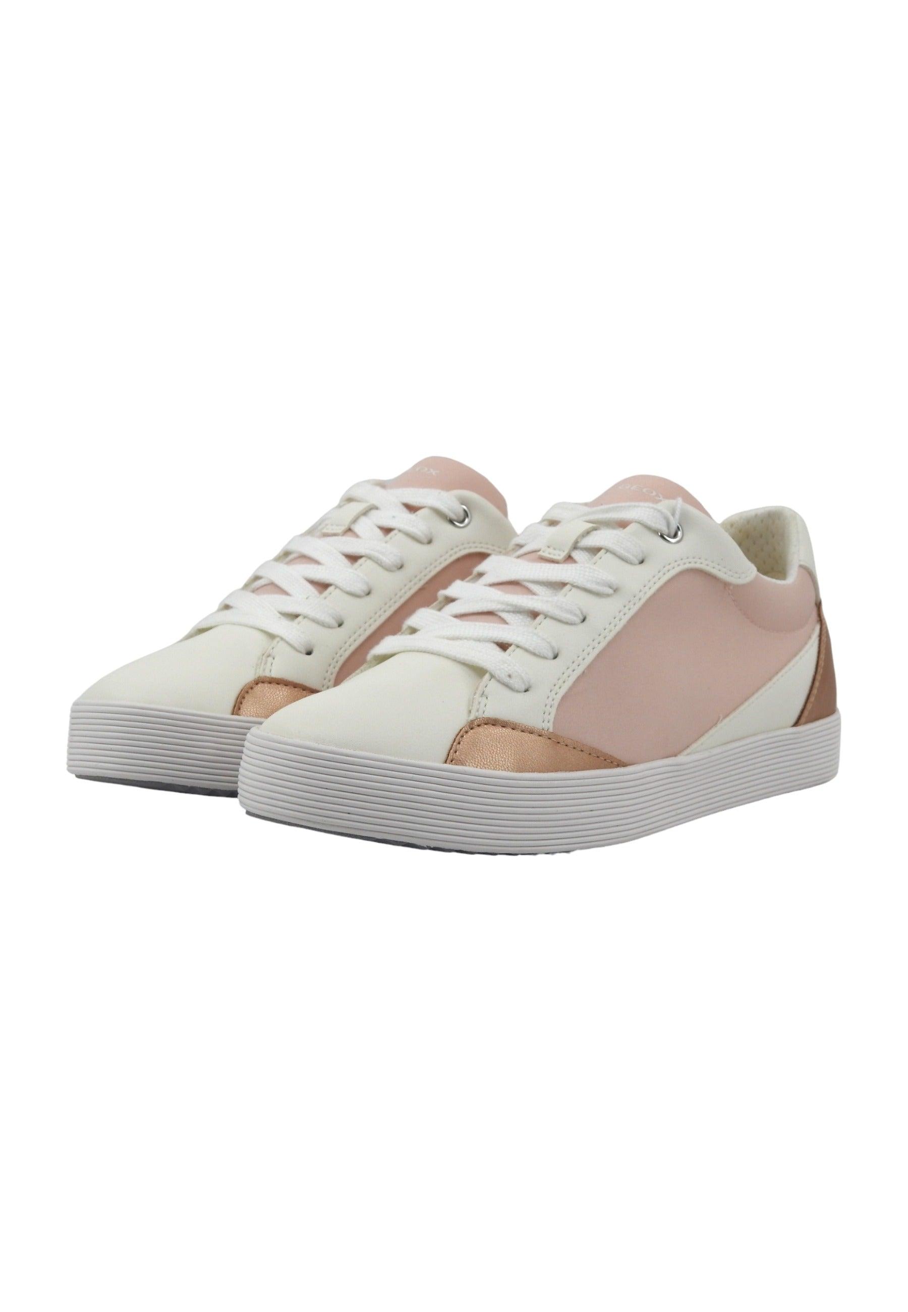 GEOX Blomiee Sneaker Donna Rose Optic White D456HE0FU54C8105 - Sandrini Calzature e Abbigliamento