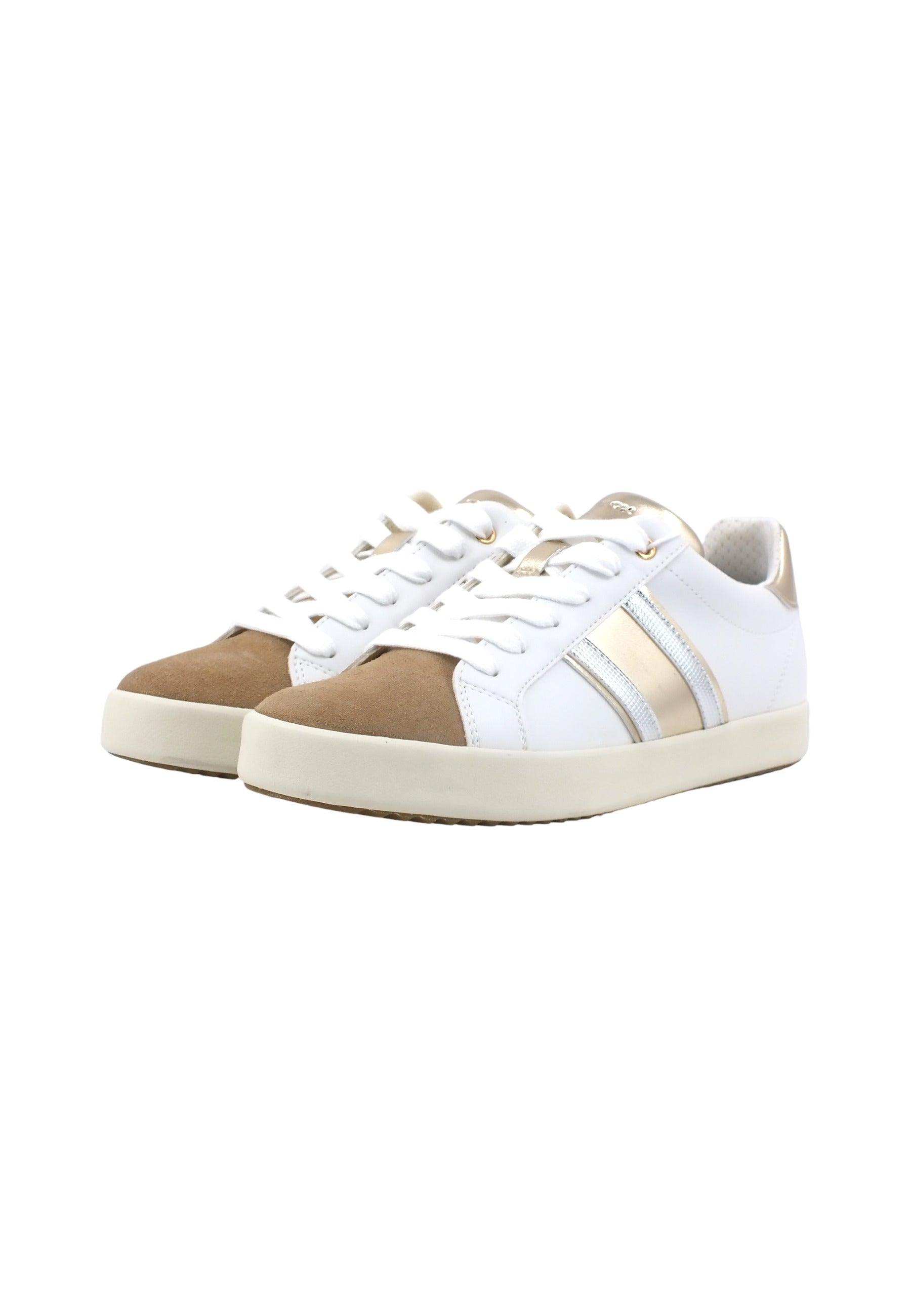 GEOX Blomiee Sneaker Donna White Beige D366HF0BCBNC0813 - Sandrini Calzature e Abbigliamento