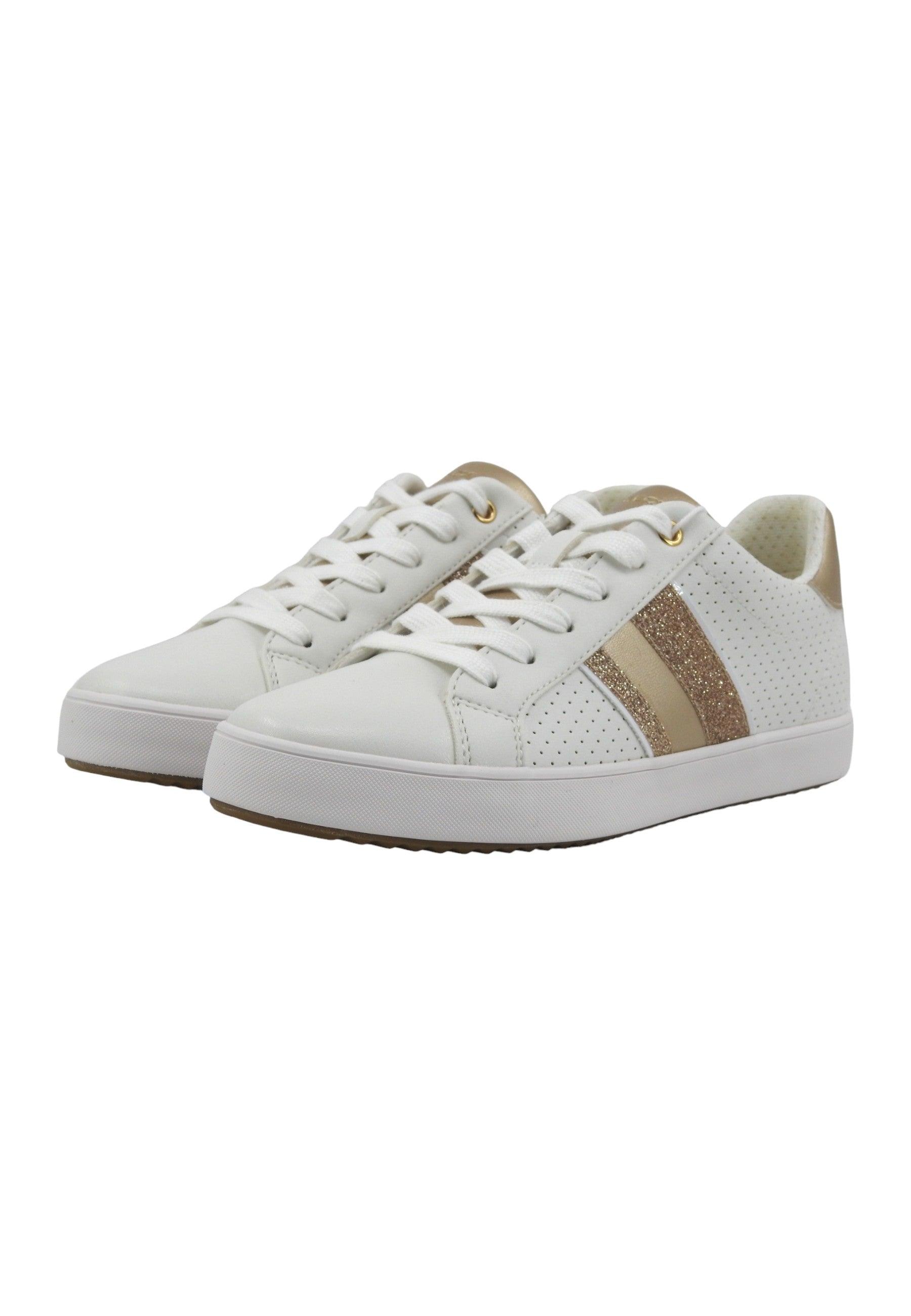 GEOX Blomiee Sneaker Donna White Gold D366HF054AJC1327 - Sandrini Calzature e Abbigliamento