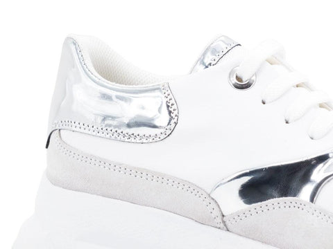 GEOX D Backshe C White Silver D02FLC085BNC007 - Sandrini Calzature e Abbigliamento