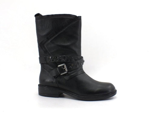 GEOX D Catria Stivaletto Biker Borchiette Black D16LQG000TUC9999 - Sandrini Calzature e Abbigliamento