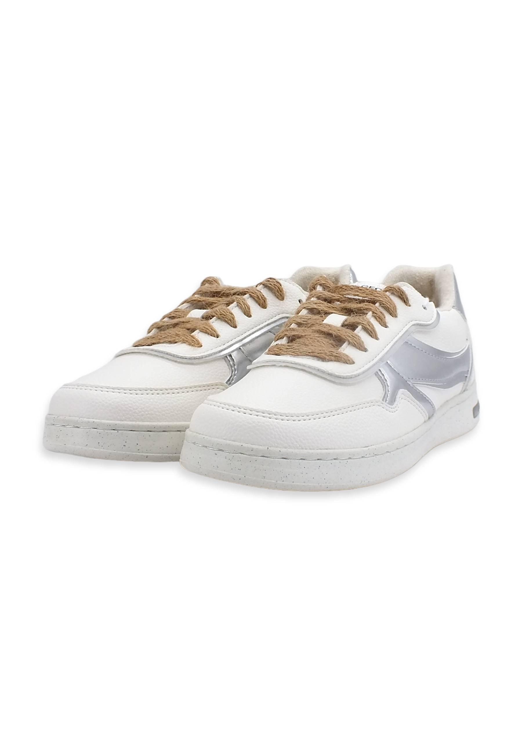 GEOX Jaysen Sneaker Donna White Silver D261BG0BUNFC0007 - Sandrini Calzature e Abbigliamento
