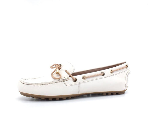 GEOX Mocassino Fiocco Leelyan Off White Bianco - Sandrini Calzature e Abbigliamento
