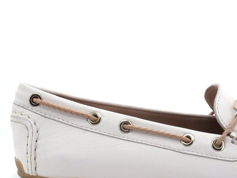 GEOX Mocassino Fiocco Leelyan Off White Bianco - Sandrini Calzature e Abbigliamento