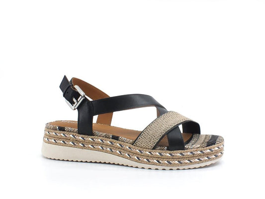 GEOX Sandalo Listini Intreccio Eolie Black Nero - Sandrini Calzature e Abbigliamento