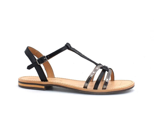 GEOX Sandalo Listini Pelle Bicolor Black Gun D022CG01JMAC9B1G - Sandrini Calzature e Abbigliamento