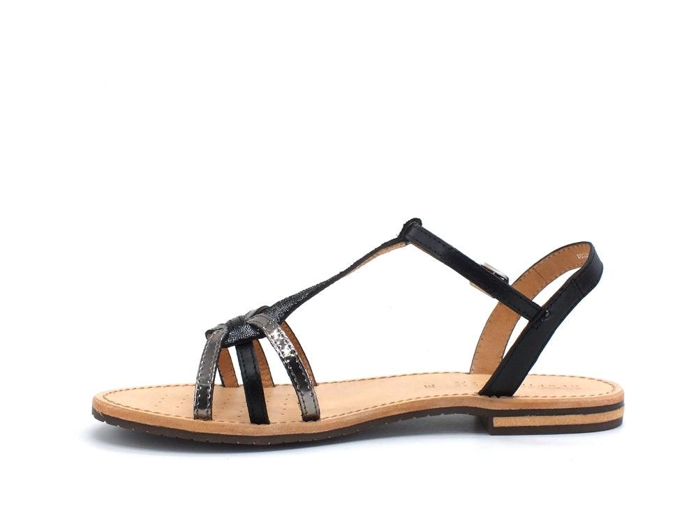 GEOX Sandalo Listini Pelle Bicolor Black Gun D022CG01JMAC9B1G - Sandrini Calzature e Abbigliamento