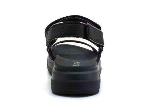 GEOX Sandalo Pelle Flatform Xand Nero - Sandrini Calzature e Abbigliamento