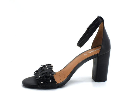 GEOX Sandalo Tacco Pelle Eraklia Bnero - Sandrini Calzature e Abbigliamento