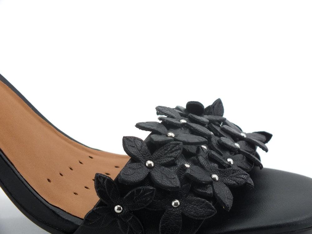 GEOX Sandalo Tacco Pelle Eraklia Bnero - Sandrini Calzature e Abbigliamento