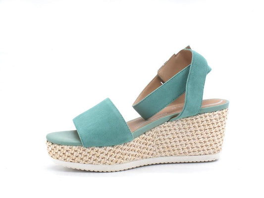 GEOX Sandalo Zeppa Corda Lipari Mint Azzurro - Sandrini Calzature e Abbigliamento