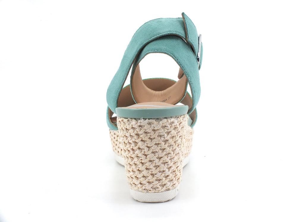 GEOX Sandalo Zeppa Corda Lipari Mint Azzurro - Sandrini Calzature e Abbigliamento