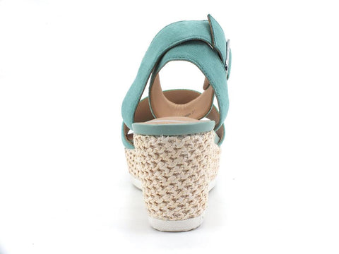 GEOX Sandalo Zeppa Corda Lipari Mint Azzurro - Sandrini Calzature e Abbigliamento