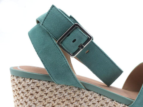 GEOX Sandalo Zeppa Corda Lipari Mint Azzurro - Sandrini Calzature e Abbigliamento