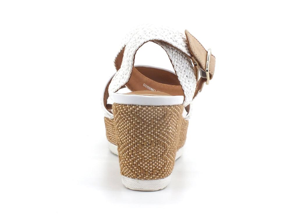 GEOX Sandalo Zeppa Lipari White Bianco - Sandrini Calzature e Abbigliamento