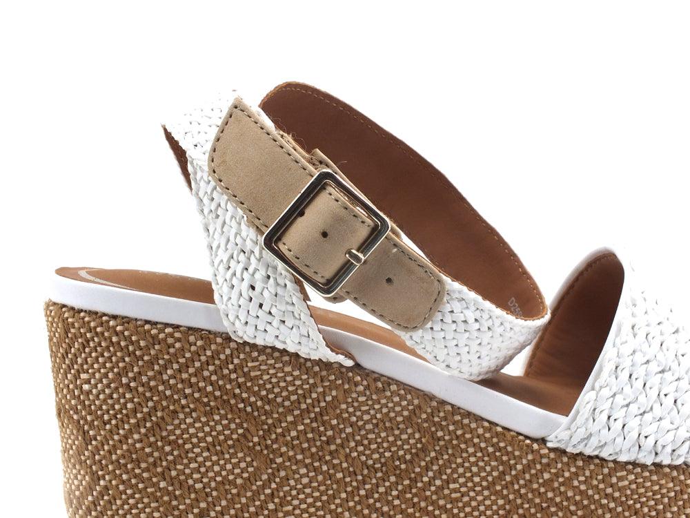 GEOX Sandalo Zeppa Lipari White Bianco - Sandrini Calzature e Abbigliamento