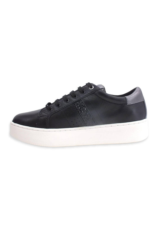 GEOX Skyely Sneaker Donna Black Gun D16QXE085CFC9B1G - Sandrini Calzature e Abbigliamento