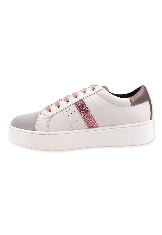 GEOX Skyely Sneaker Donna Glitter Off White Rose D16QXE085CFC1Q8J - Sandrini Calzature e Abbigliamento