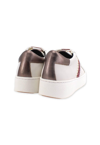 GEOX Skyely Sneaker Donna Glitter Off White Rose D16QXE085CFC1Q8J - Sandrini Calzature e Abbigliamento