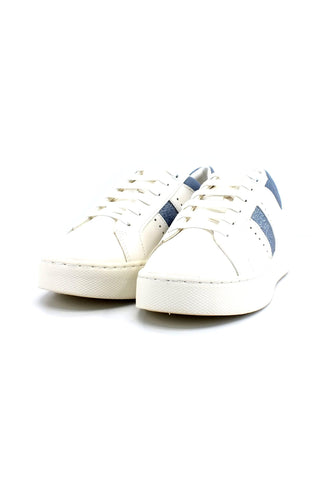 GEOX Skyely Sneaker Donna Glitter White Light Sky D35QXA0BCEKC1207 - Sandrini Calzature e Abbigliamento