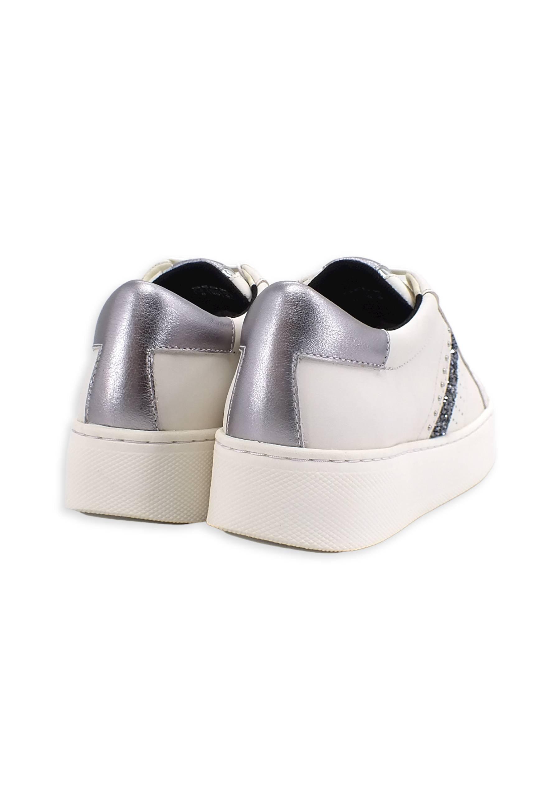 GEOX Skyely Sneaker Donna Off White Silver D16QXE085CFC1Q1A - Sandrini Calzature e Abbigliamento