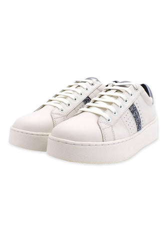GEOX Skyely Sneaker Donna Off White Silver D16QXE085CFC1Q1A - Sandrini Calzature e Abbigliamento