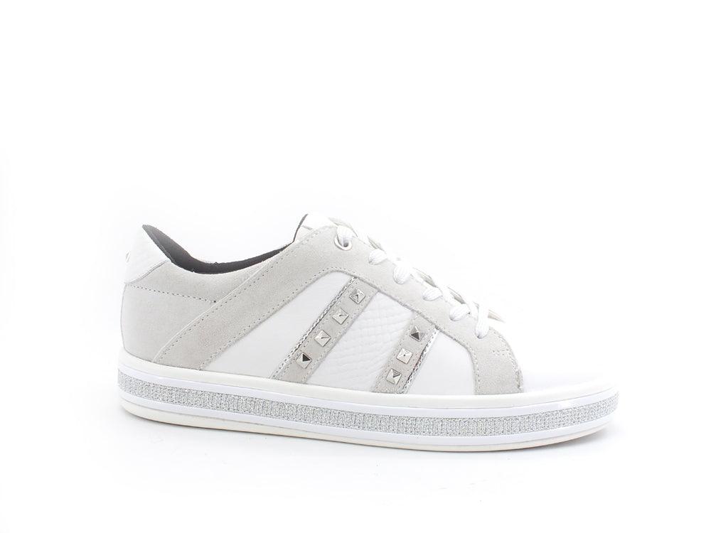 GEOX Sneaker Bande Borchie White Off D16FFC08522C1352 - Sandrini Calzature e Abbigliamento