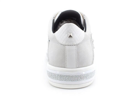 GEOX Sneaker Bande Borchie White Off D16FFC08522C1352 - Sandrini Calzature e Abbigliamento