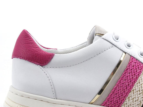 GEOX Sneaker Goat Banda Jaysen Bianco Rosa - Sandrini Calzature e Abbigliamento