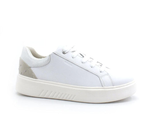 GEOX Sneaker Logo Retro Borchie Nhenbus Bianco - Sandrini Calzature e Abbigliamento