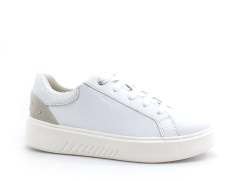 GEOX Sneaker Logo Retro Borchie Nhenbus Bianco - Sandrini Calzature e Abbigliamento