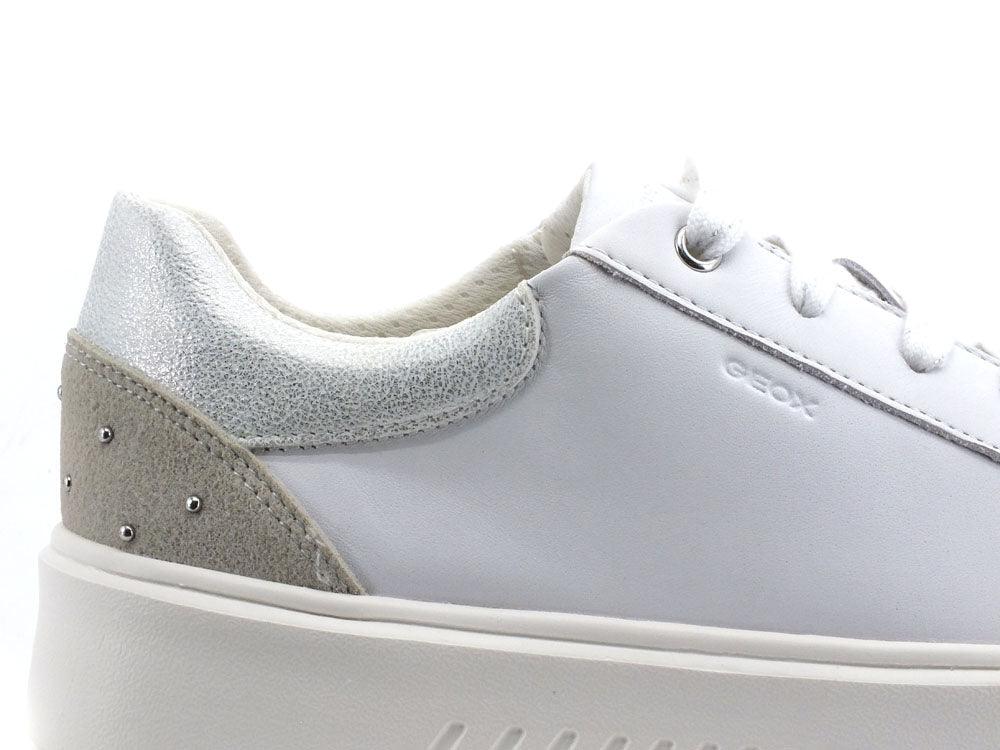 GEOX Sneaker Logo Retro Borchie Nhenbus Bianco - Sandrini Calzature e Abbigliamento
