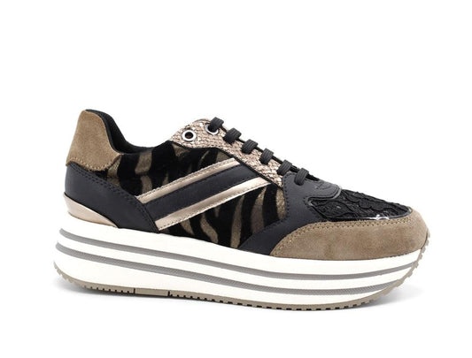 GEOX Sneaker Running Platform Dark Beige D16QHB022FPC5005 - Sandrini Calzature e Abbigliamento
