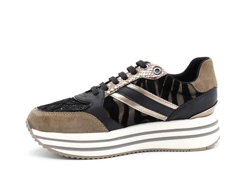 GEOX Sneaker Running Platform Dark Beige D16QHB022FPC5005 - Sandrini Calzature e Abbigliamento