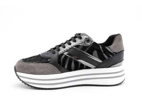 GEOX Sneaker Running Platform Zebra Dark Grey D16QHB022FPC9002 - Sandrini Calzature e Abbigliamento