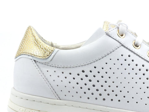GEOX Sneaker Traforata Jaysen White Gold Bianco - Sandrini Calzature e Abbigliamento
