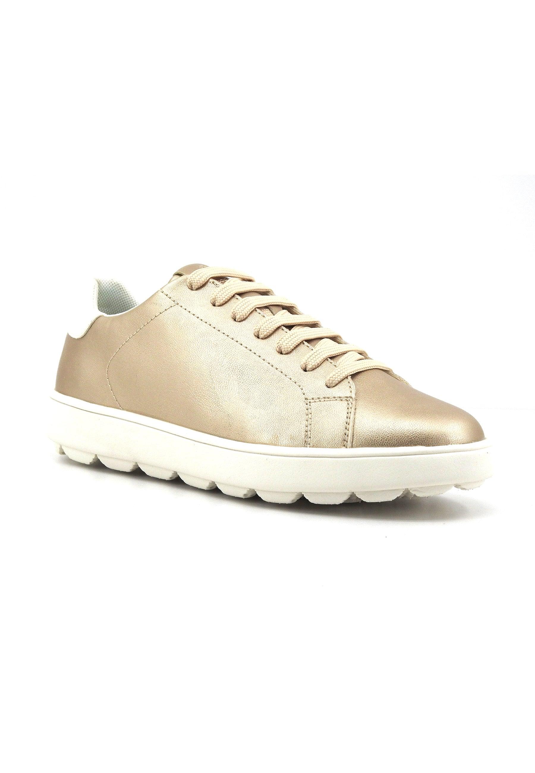 GEOX Spherica Ecub Sneaker Donna Gold Optic White D45WEA0NFBCC2L1R - Sandrini Calzature e Abbigliamento