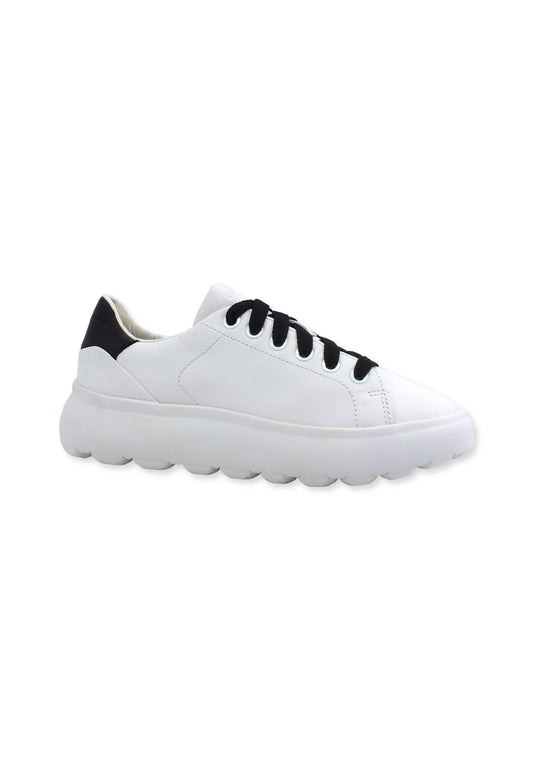 GEOX Spherica Sneaker Donna White Black D35TCB00085C0404 - Sandrini Calzature e Abbigliamento