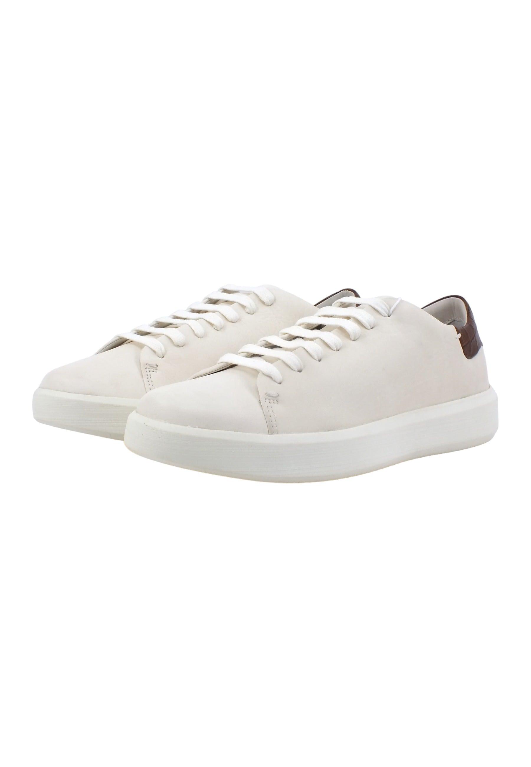 GEOX Velletri Sneaker Uomo White Brown U36EAA03C40C1224 - Sandrini Calzature e Abbigliamento