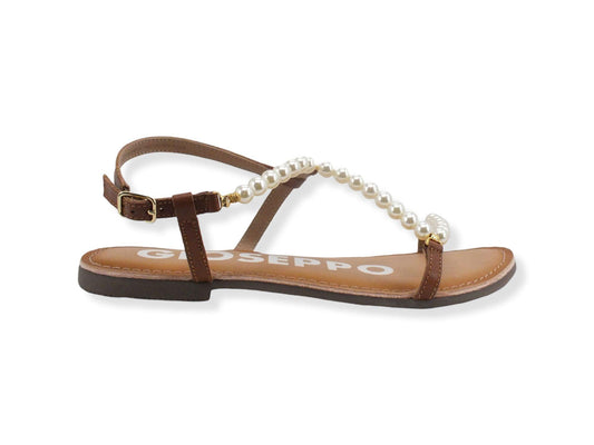 GIOSEPPO Arion Sandalo Listini Perle Marrone Tan 95973 - Sandrini Calzature e Abbigliamento