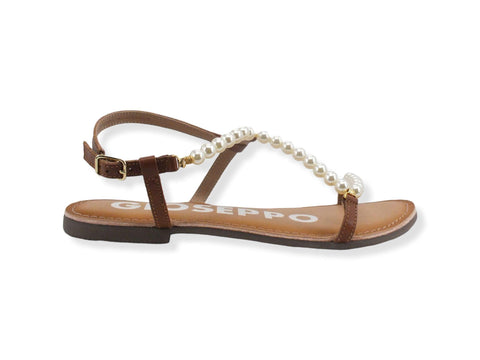 GIOSEPPO Arion Sandalo Listini Perle Marrone Tan 95973 - Sandrini Calzature e Abbigliamento