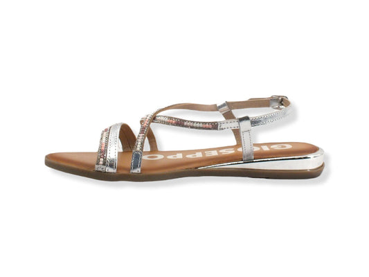 GIOSEPPO Baracoa Sandalo Listini Strass Perline Silver 65936 - Sandrini Calzature e Abbigliamento