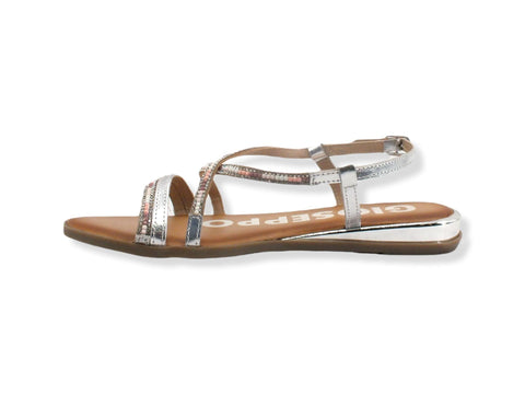 GIOSEPPO Baracoa Sandalo Listini Strass Perline Silver 65936 - Sandrini Calzature e Abbigliamento