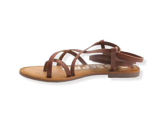 GIOSEPPO Claverack Sandalo Gladiator Infradito Marrone Tan 58494 - Sandrini Calzature e Abbigliamento