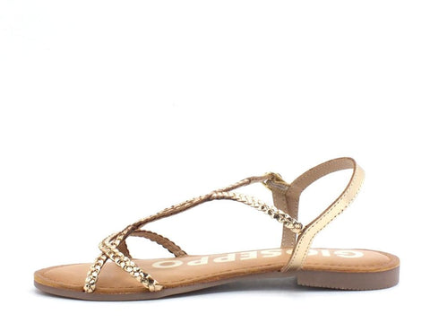 GIOSEPPO Ossian Sandalo Intreccio Gold 59811 - Sandrini Calzature e Abbigliamento