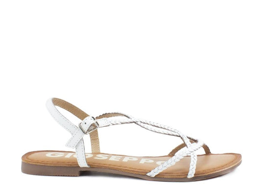 GIOSEPPO Ossian Sandalo Intreccio White 59811 - Sandrini Calzature e Abbigliamento