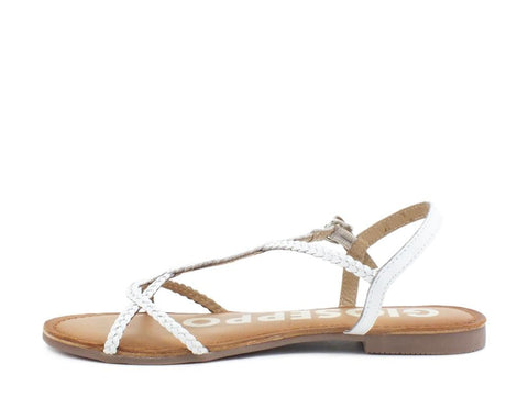 GIOSEPPO Ossian Sandalo Intreccio White 59811 - Sandrini Calzature e Abbigliamento