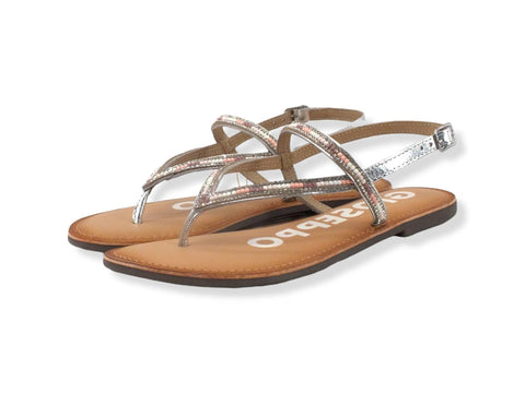 GIOSEPPO Sullana Sandalo Infradito Perline Strass Silver 65934 - Sandrini Calzature e Abbigliamento