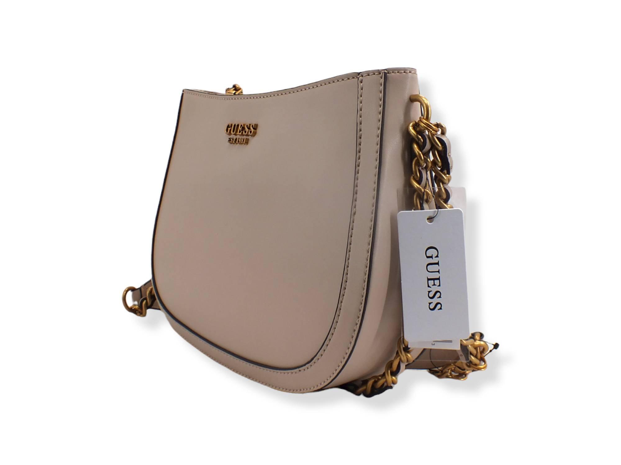 GUESS Abey Hobo Doubl Borsa Tracolla Catena Beige Light Rum VB855802 - Sandrini Calzature e Abbigliamento